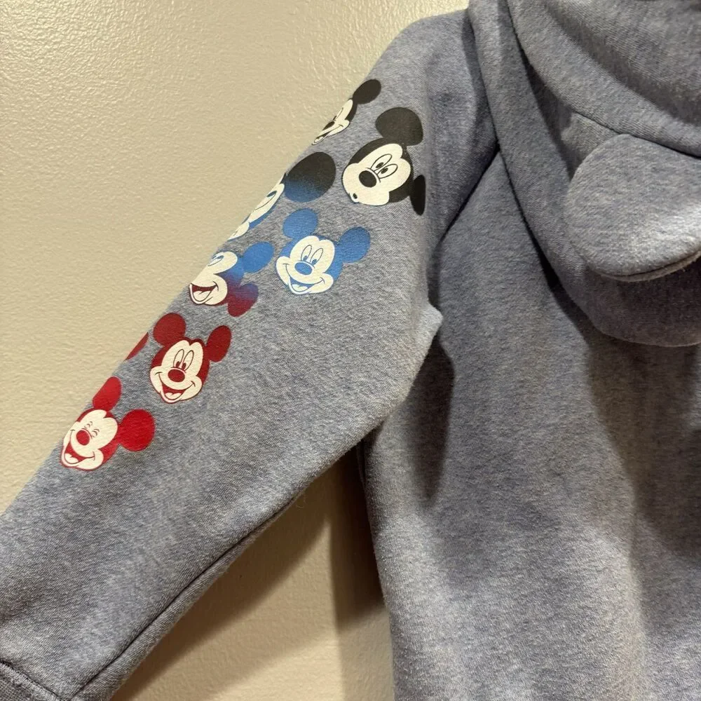 GAP Disney Mickey Mouse Hoodie Zip-Up Sweatshirt Jacket Blue Kids Toddler sz 5